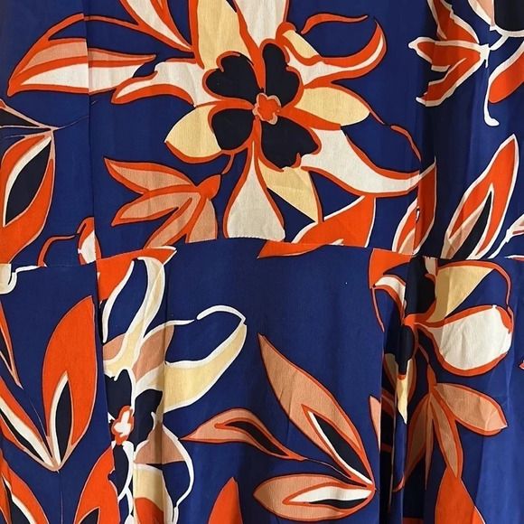 Yumi Kim Navy Blue Moonlight Silk Floral Dress Size M - Picture 9 of 9